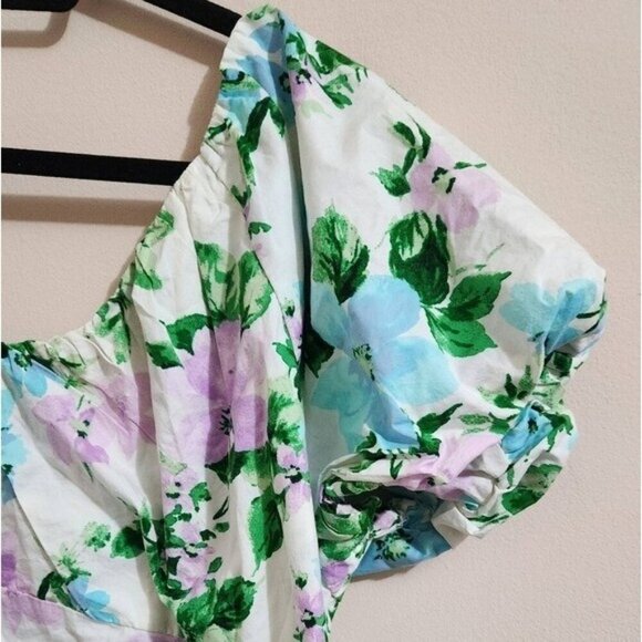 Old Navy SS trapeze white floral Peplum Blouse womens size 2X - Picture 3 of 7